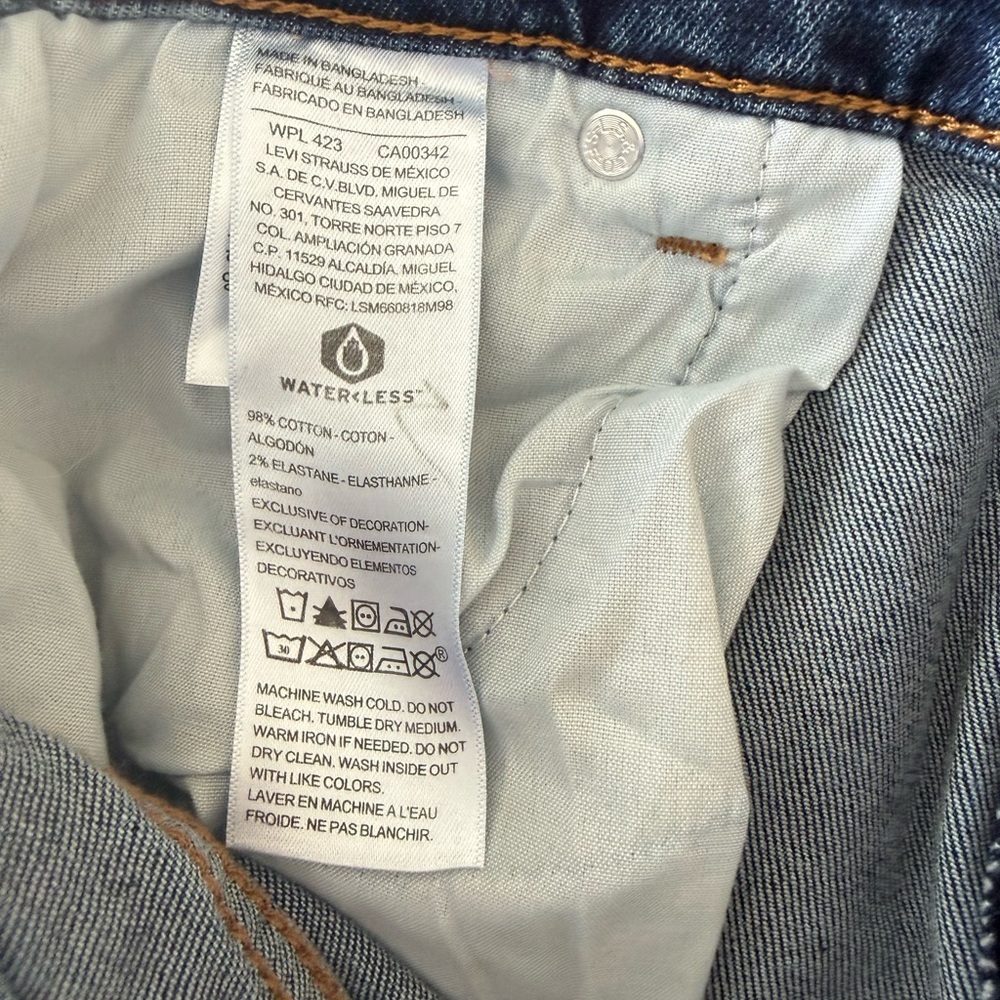 Levi’s Denizen Boyfriend Jeans Raw Hem Stretch Denim Size 16 W33 - Picture 5 of 6